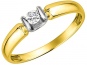 Кольцо с 1 бриллиантом из жёлтого золота