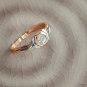 Кольцо с 1 бриллиантом из красного золота