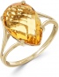 Кольцо с 1 цитрином из жёлтого золота