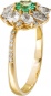 Кольцо с сапфирами, изумрудом и бриллиантами из жёлтого золота 750 пробы