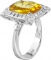 Кольцо с сапфиром и бриллиантами из белого золота 750 пробы