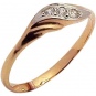 Кольцо с 3 бриллиантами из красного золота 