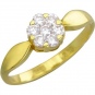 Кольцо с 7 бриллиантами из жёлтого золота 750 пробы