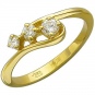 Кольцо с 3 бриллиантами из желтого золота 750 пробы