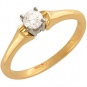 Кольцо с 1 бриллиантом из комбинированного золота 