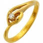 Кольцо с 1 бриллиантом из комбинированного золота 750 пробы