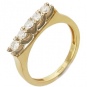 Кольцо с 5 бриллиантами из комбинированного золота 750 пробы