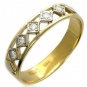 Кольцо с 5 бриллиантами из комбинированного золота 750 пробы