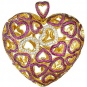 Подвеска Сердце с бриллиантами, рубинами из желтого золота 750 пробы