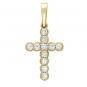 Крестик с бриллиантами из желтого золота