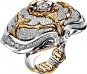 Кольцо с бриллиантами, сапфирами из комбинированного золота 750 пробы