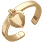 Кольцо с подвеской Сердце из красного золота