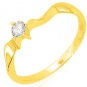 Кольцо с 1 бриллиантом из жёлтого золота 