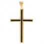 Крестик с ониксами из желтого золота