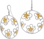 Серьги Цветы с бриллиантами из комбинированного золота 750 пробы