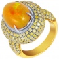 Кольцо с опалом и бриллиантами из жёлтого золота