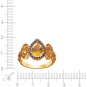 Кольцо с цитринами, сапфирами и бриллиантами из жёлтого золота