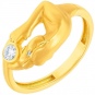 Кольцо с 3 бриллиантами из жёлтого золота