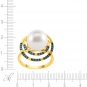Кольцо с бриллиантами и жемчугом из жёлтого золота