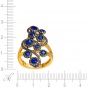 Кольцо с сапфирами и бриллиантами из жёлтого золота