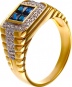 Кольцо с бриллиантами, сапфирами из желтого золота