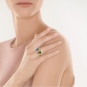 Кольцо Цветы с бриллиантами, цветными агатами, белыми и зелеными топазами,