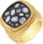Кольцо с бриллиантами, топазами из желтого золота