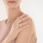 Кольцо с цитрином и бриллиантами из жёлтого золота
