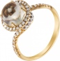Кольцо с аметистом и бриллиантами из жёлтого золота