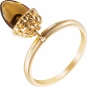 Кольцо с кварцем и бриллиантом из жёлтого золота