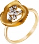 Кольцо с 10 бриллиантами из жёлтого золота