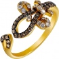Кольцо с 50 бриллиантами из жёлтого золота
