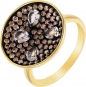 Кольцо с бриллиантами и аметистами из жёлтого золота