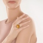 Кольцо с бриллиантами, цитринами и сапфирами из жёлтого золота