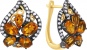 Серьги с цитринами и бриллиантами из комбинированного золота