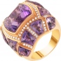 Кольцо с аметистами и бриллиантами из красного золота