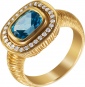 Кольцо с топазом и бриллиантами из жёлтого золота
