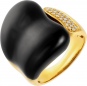 Кольцо с агатом и бриллиантами из жёлтого золота