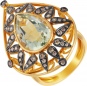 Кольцо с аметистом и бриллиантами из жёлтого золота