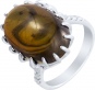 Кольцо с турмалином и бриллиантами из белого золота