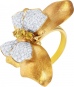 Кольцо с бриллиантами и сапфирами из жёлтого золота