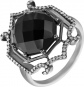Кольцо с ониксом и бриллиантами из чёрного золота