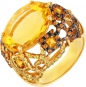 Кольцо с сапфирами и цитринами из жёлтого золота