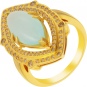 Кольцо с халцедоном и бриллиантами из жёлтого золота