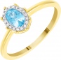 Кольцо с топазом и бриллиантами из жёлтого золота