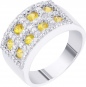 Кольцо с сапфирами и бриллиантами из белого золота