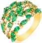 Кольцо с изумрудами и бриллиантами из жёлтого золота
