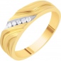 Кольцо с 5 бриллиантами из жёлтого золота