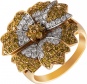Кольцо с 128 бриллиантами из жёлтого золота