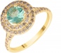 Кольцо с изумрудом и бриллиантами из жёлтого золота